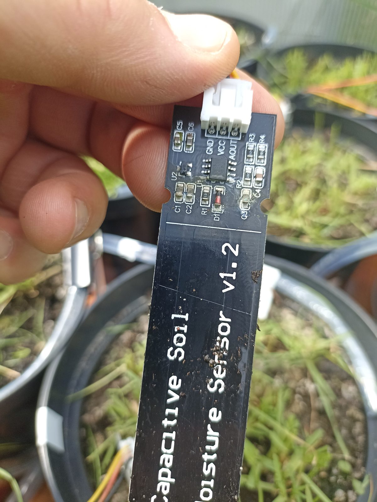 Capacitive substrate moisture sensor